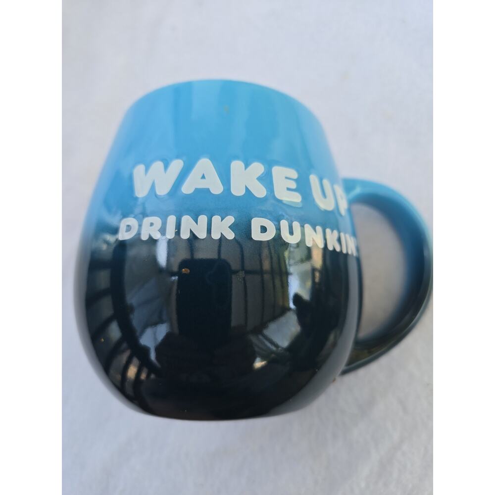 DUNKIN DONUTS WAKE UP Drink DUNKIN Be Awesome Blue Coffee Mug 20 oz - Picture 4 of 4